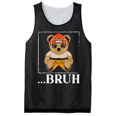 Bruh Meme Hip Hop Teddy Bear Funny Teens Teenager Mesh Reversible Basketball Jersey Tank