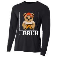 Bruh Meme Hip Hop Teddy Bear Funny Teens Teenager Cooling Performance Long Sleeve Crew