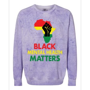 Black Mental Health, African Map Mental Health Awareness Colorblast Crewneck Sweatshirt