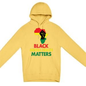 Black Mental Health, African Map Mental Health Awareness Premium Pullover Hoodie