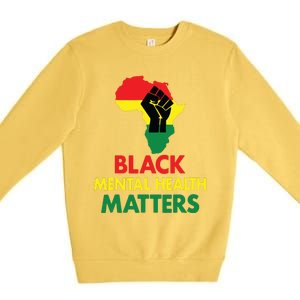 Black Mental Health, African Map Mental Health Awareness Premium Crewneck Sweatshirt