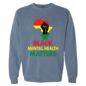 Black Mental Health, African Map Mental Health Awareness Garment-Dyed Sweatshirt