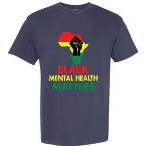 Black Mental Health, African Map Mental Health Awareness Garment-Dyed Heavyweight T-Shirt