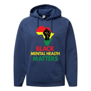 Black Mental Health, African Map Mental Health Awareness Performance Fleece Hoodie