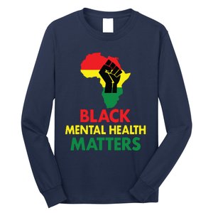 Black Mental Health, African Map Mental Health Awareness Long Sleeve Shirt