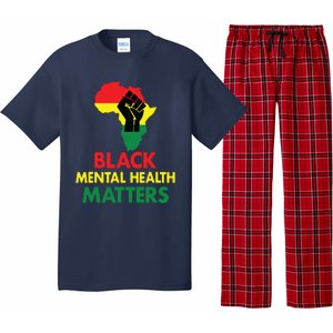 Black Mental Health, African Map Mental Health Awareness Pajama Set