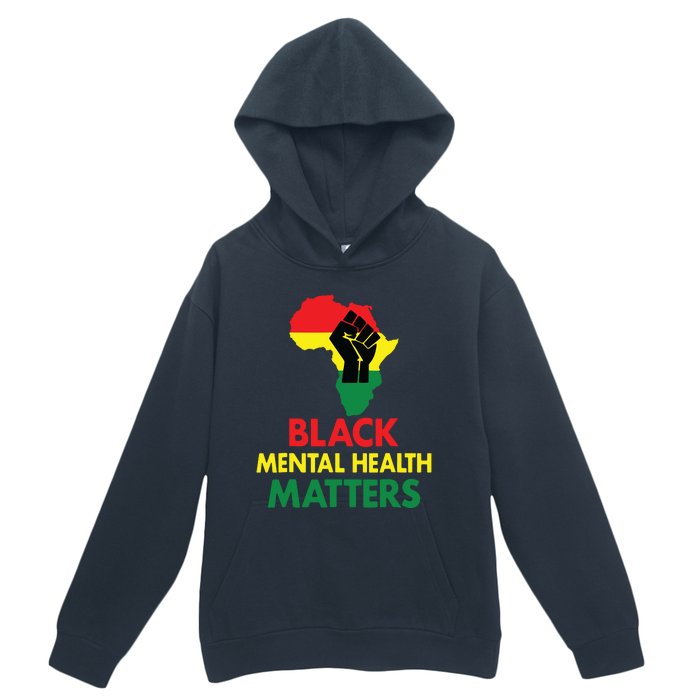 Black Mental Health, African Map Mental Health Awareness Urban Pullover Hoodie