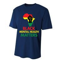 Black Mental Health, African Map Mental Health Awareness Performance Sprint T-Shirt