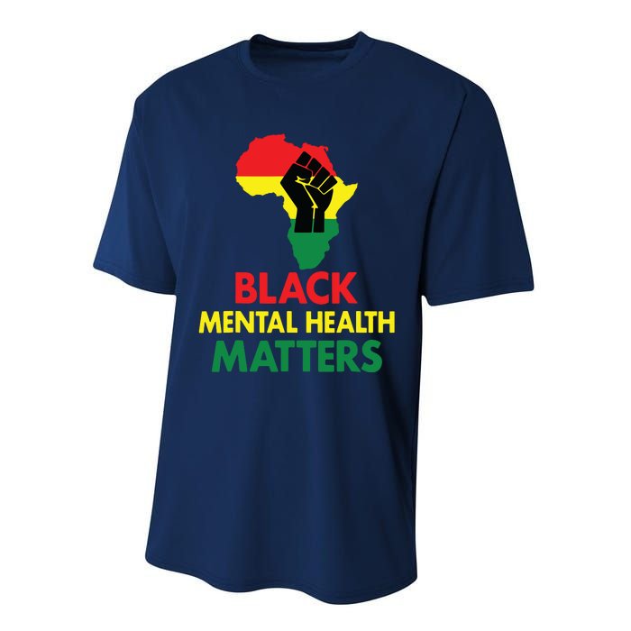 Black Mental Health, African Map Mental Health Awareness Performance Sprint T-Shirt