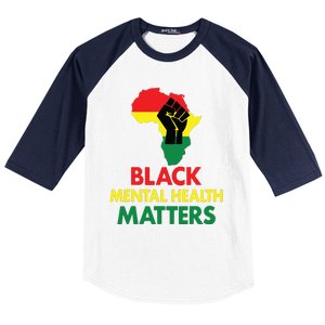 Black Mental Health, African Map Mental Health Awareness Baseball Sleeve Shirt