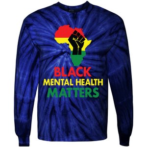 Black Mental Health, African Map Mental Health Awareness Tie-Dye Long Sleeve Shirt