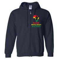 Black Mental Health, African Map Mental Health Awareness Full Zip Hoodie