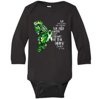 Butterfly Mental Health Green Ribbon Awareness Baby Long Sleeve Bodysuit