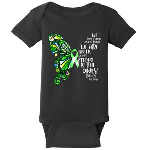 Butterfly Mental Health Green Ribbon Awareness Baby Bodysuit