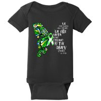 Butterfly Mental Health Green Ribbon Awareness Baby Bodysuit