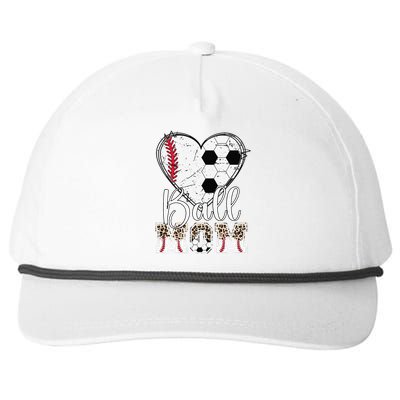 Ball Mom Heart Soccer Baseball Mom Snapback Five-Panel Rope Hat