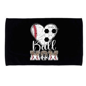 Ball Mom Heart Soccer Baseball Mom Microfiber Hand Towel