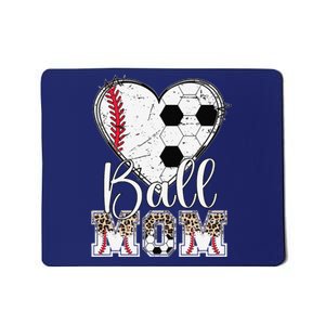 Ball Mom Heart Soccer Baseball Mom Mousepad