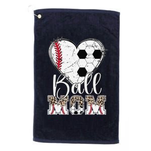 Ball Mom Heart Soccer Baseball Mom Platinum Collection Golf Towel