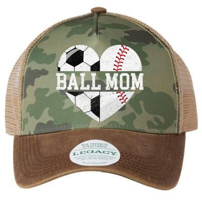 Ball Mom Heart Funny Baseball Soccer Mom Legacy Tie Dye Trucker Hat