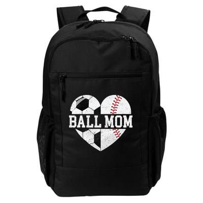 Ball Mom Heart Funny Baseball Soccer Mom Backpack