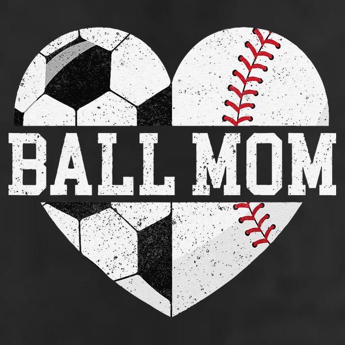 Ball Mom Heart Funny Baseball Soccer Mom Hat