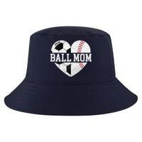 Ball Mom Heart Funny Baseball Soccer Mom Cool Comfort Performance Bucket Hat