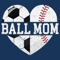 Ball Mom Heart Funny Baseball Soccer Mom Button