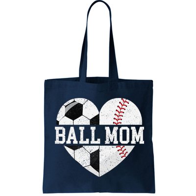 Ball Mom Heart Funny Baseball Soccer Mom Bag