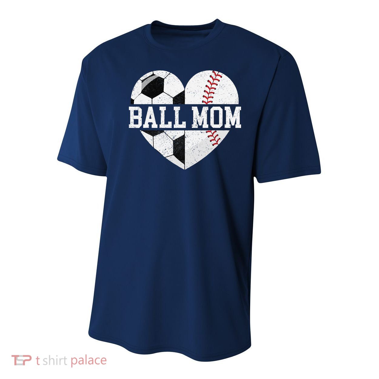 Ball Mom Heart Funny Baseball Soccer Mom Youth Performance Sprint T-Shirt