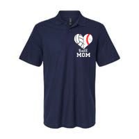 Ball Mom Heart Funny Baseball Volleyball Mom Softstyle Adult Sport Polo