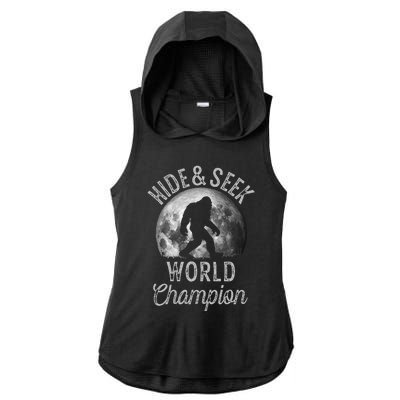 Bigfoot Moon Hide And Seek World Champion Sasquatch Ladies PosiCharge Tri-Blend Wicking Draft Hoodie Tank