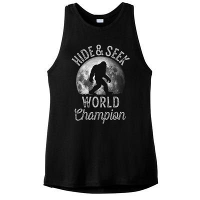 Bigfoot Moon Hide And Seek World Champion Sasquatch Ladies PosiCharge Tri-Blend Wicking Tank