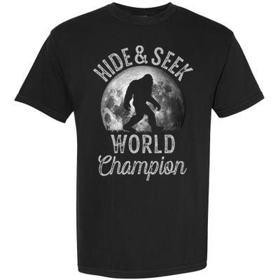 Bigfoot Moon Hide And Seek World Champion Sasquatch Garment-Dyed Heavyweight T-Shirt