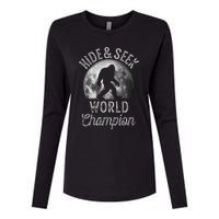 Bigfoot Moon Hide And Seek World Champion Sasquatch Womens Cotton Relaxed Long Sleeve T-Shirt