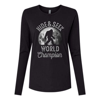 Bigfoot Moon Hide And Seek World Champion Sasquatch Womens Cotton Relaxed Long Sleeve T-Shirt