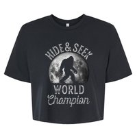 Bigfoot Moon Hide And Seek World Champion Sasquatch Bella+Canvas Jersey Crop Tee