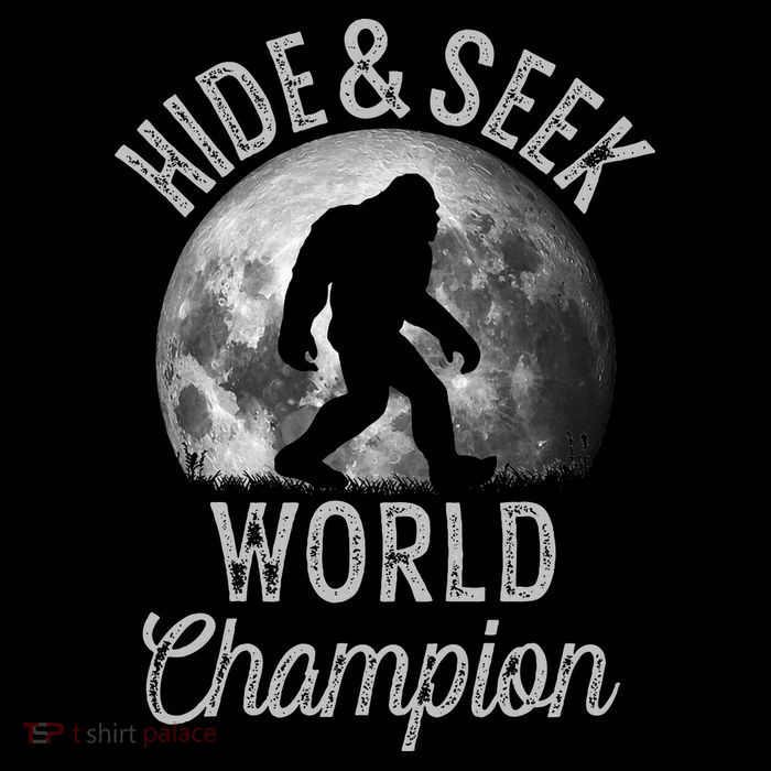 Bigfoot Moon Hide And Seek World Champion Sasquatch Tall T-Shirt