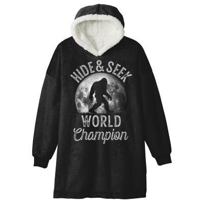 Bigfoot Moon Hide And Seek World Champion Sasquatch Hooded Wearable Blanket