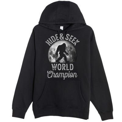 Bigfoot Moon Hide And Seek World Champion Sasquatch Premium Pullover Hoodie