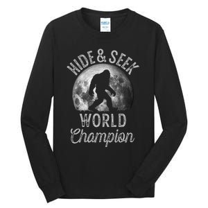 Bigfoot Moon Hide And Seek World Champion Sasquatch Tall Long Sleeve T-Shirt