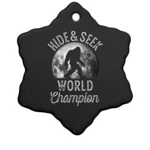 Bigfoot Moon Hide And Seek World Champion Sasquatch Ceramic Star Ornament