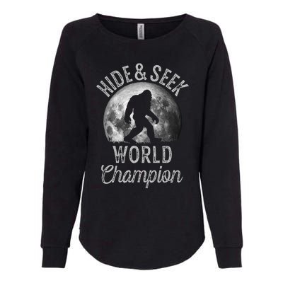 Bigfoot Moon Hide And Seek World Champion Sasquatch Womens California Wash Sweatshirt