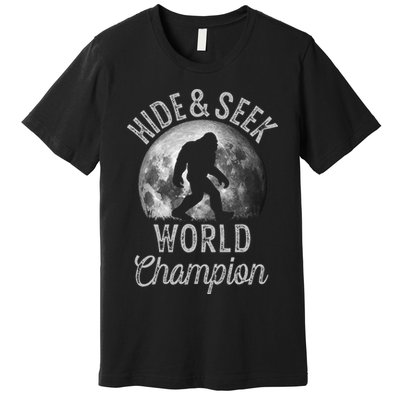 Bigfoot Moon Hide And Seek World Champion Sasquatch Premium T-Shirt