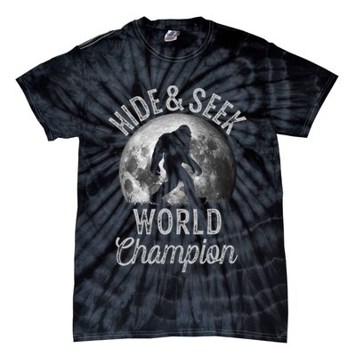 Bigfoot Moon Hide And Seek World Champion Sasquatch Tie-Dye T-Shirt