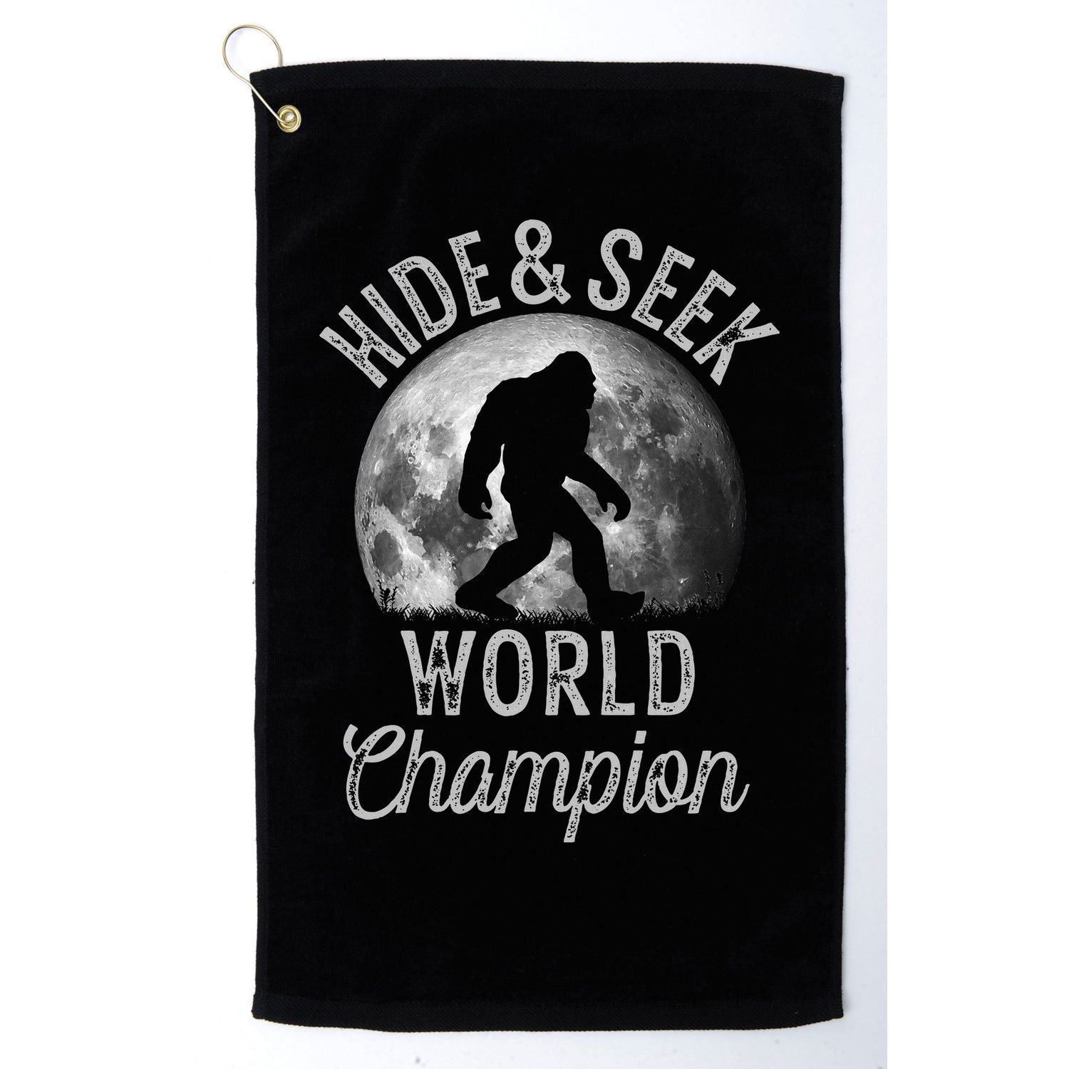 Bigfoot Moon Hide And Seek World Champion Sasquatch Golf Towel