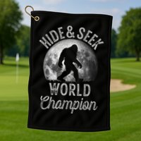 Bigfoot Moon Hide And Seek World Champion Sasquatch Golf Towel