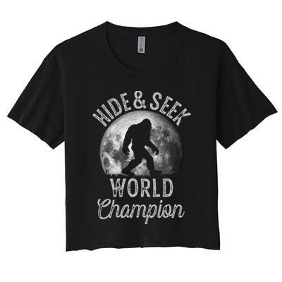 Bigfoot Moon Hide And Seek World Champion Sasquatch Crop Top