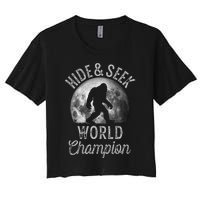 Bigfoot Moon Hide And Seek World Champion Sasquatch Women's Crop Top Tee