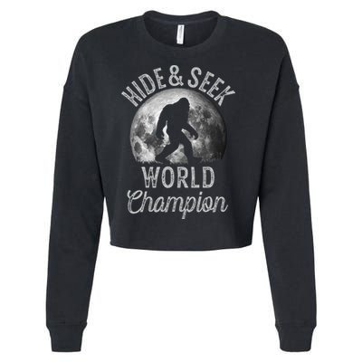 Bigfoot Moon Hide And Seek World Champion Sasquatch Cropped Pullover Crew